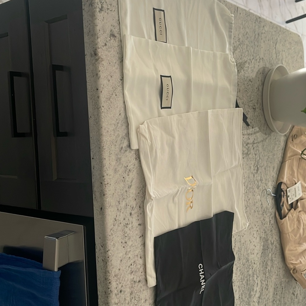 Dust bags for shoes and purses, Gucci , Dior and Chanel